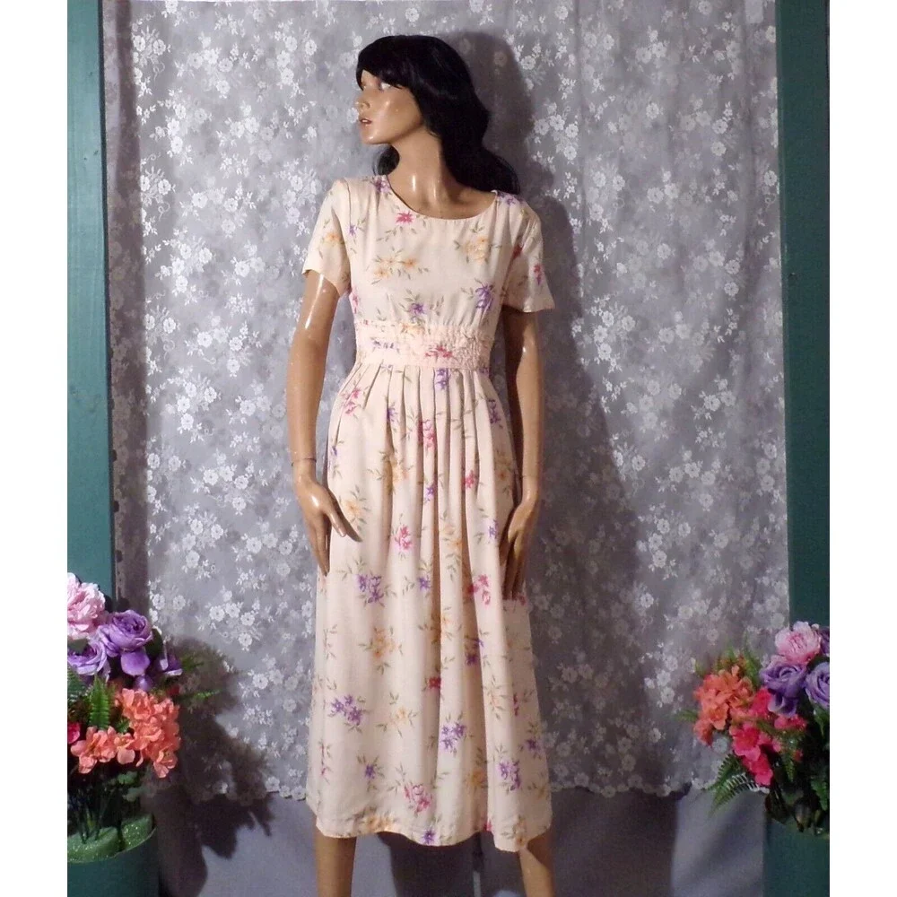 Vintage 90s Floral Dress 1990s Romantic Etheral Whimsigoth Cottage Size Small